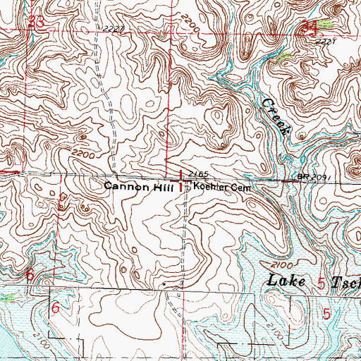 Topographic Map of Koehler Cemetery, ND