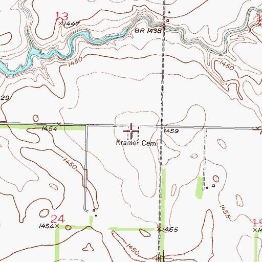 Topographic Map of Kramer Cemetery, ND