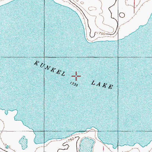 Topographic Map of Kunkel Lake, ND