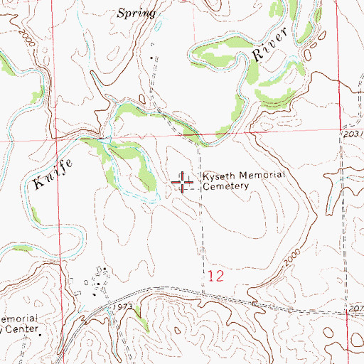 Topographic Map of Kyseth Memorial Cemetery, ND