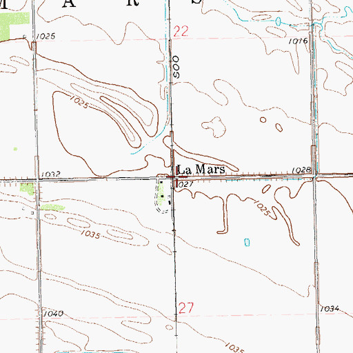 Topographic Map of La Mars, ND