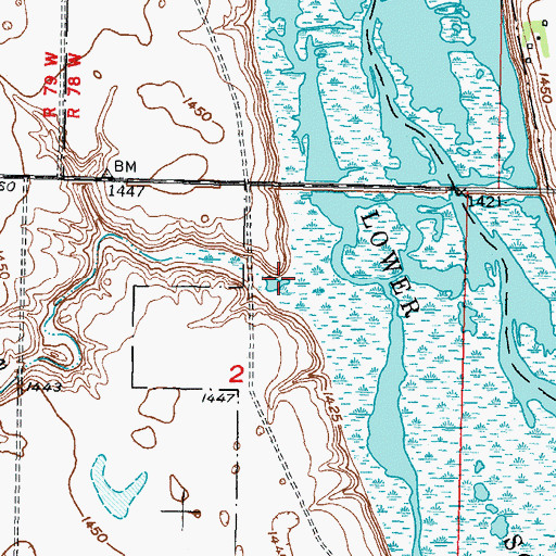 Topographic Map of LaPorte Coulee, ND