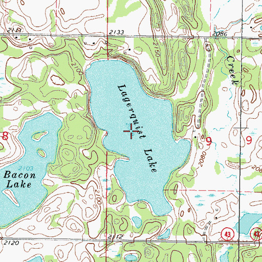 Topographic Map of Lagerquist Lake, ND