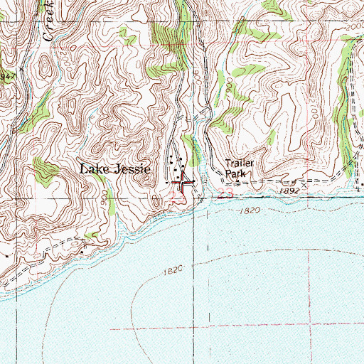 Topographic Map of Lake Jessie, ND