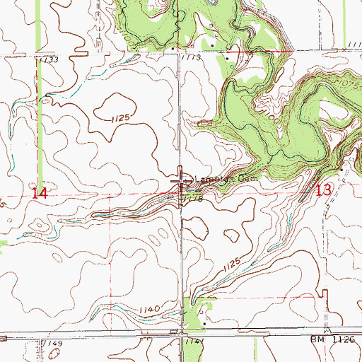 Topographic Map of Lampton Cemetery, ND