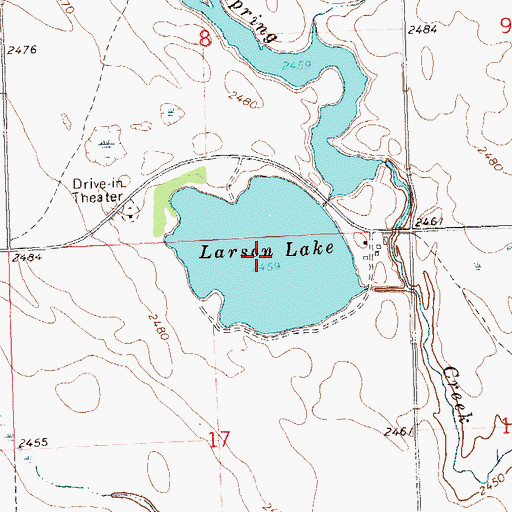 Topographic Map of Larson Lake, ND