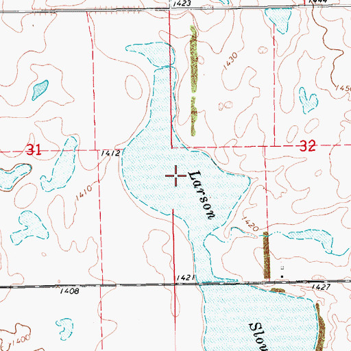 Topographic Map of Larson Slough, ND
