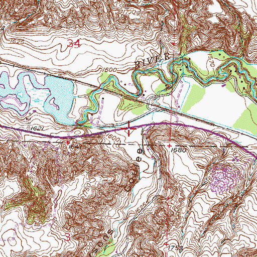 Topographic Map of Larsons Coulee, ND