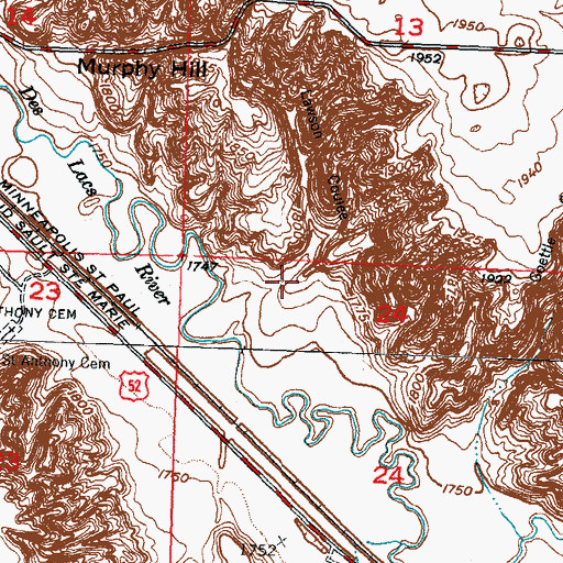 Topographic Map of Lawson Coulee, ND