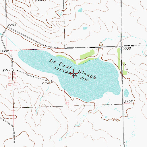Topographic Map of Le Paul Slough, ND
