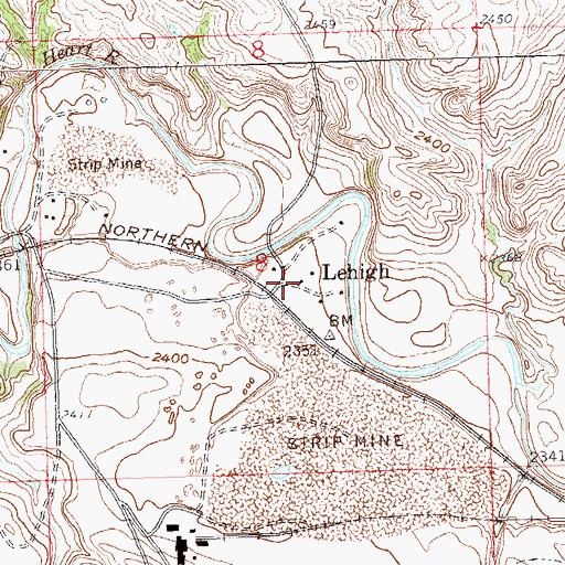 Topographic Map of Lehigh, ND