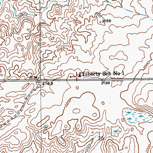 Topographic Map of Liberty School Number 1, ND