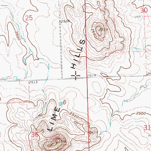 Topographic Map of Lime Hills, ND