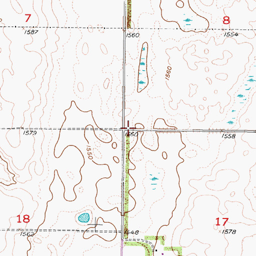 Topographic Map of Lincoln School Number 2, ND