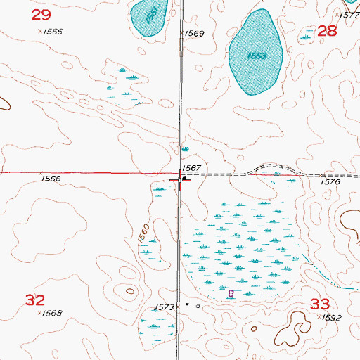 Topographic Map of Lincoln School Number 3, ND