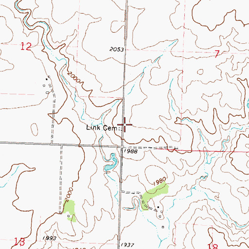 Topographic Map of Link Cemetery, ND
