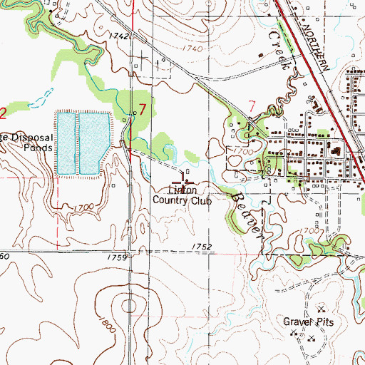 Topographic Map of Linton Country Club, ND