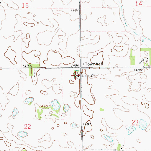 Topographic Map of Lion Church, ND