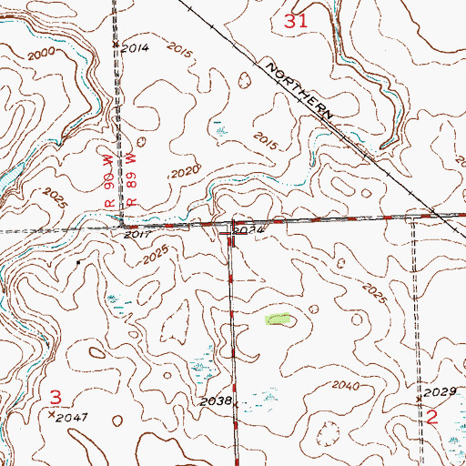 Topographic Map of Little Butte Cemetery, ND