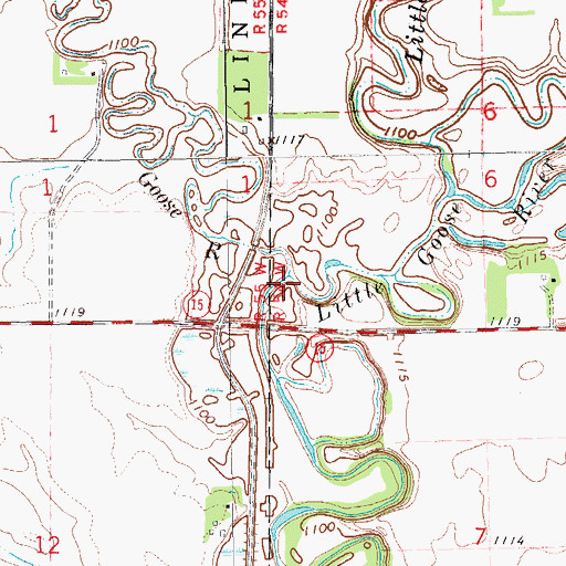 Topographic Map of Little Goose River, ND