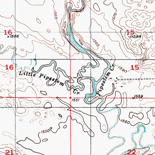 Topographic Map of Little Pipestem Creek, ND