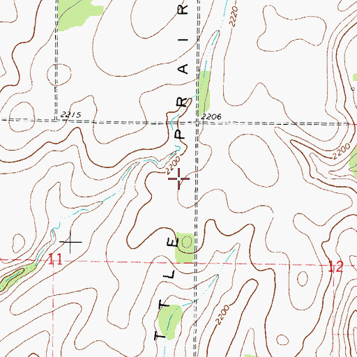 Topographic Map of Little Prairie, ND