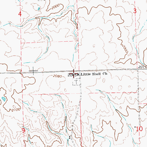 Topographic Map of Little Shell Church, ND