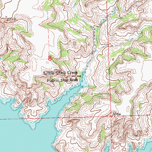 Topographic Map of Little Shell Creek Public Use Area, ND
