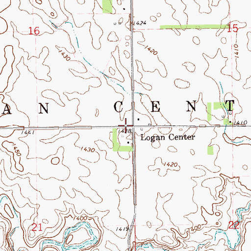 Topographic Map of Logan Center, ND
