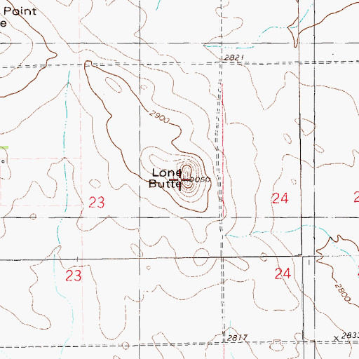 Topographic Map of Lone Butte, ND