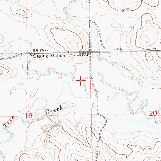 Topographic Map of Lone Tree Creek, ND
