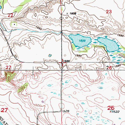 Topographic Map of Lone Tree School Number 1, ND