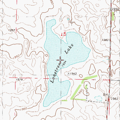 Topographic Map of Lonetree Lake, ND