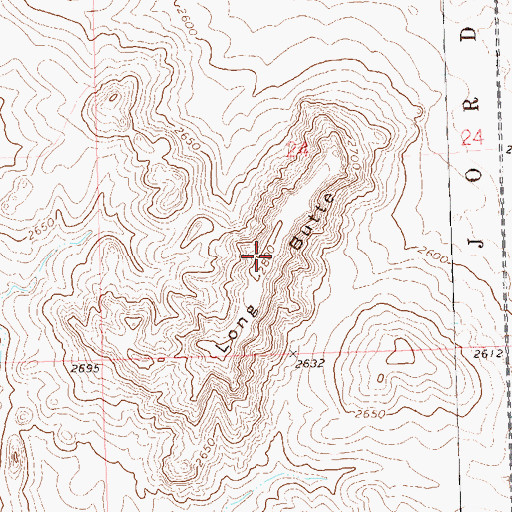 Topographic Map of Long Butte, ND