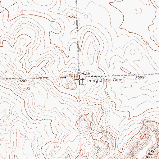 Topographic Map of Long Butte Cemetery, ND