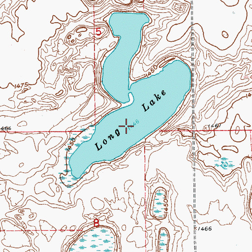 Topographic Map of Long Lake, ND