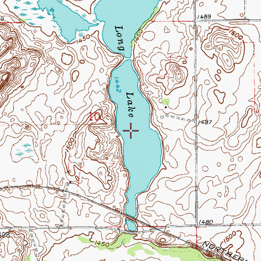 Topographic Map of Long Lake, ND