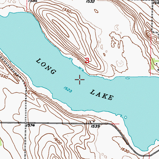 Topographic Map of Long Lake, ND