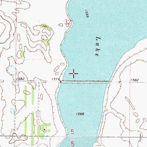 Topographic Map of Long Lake, ND