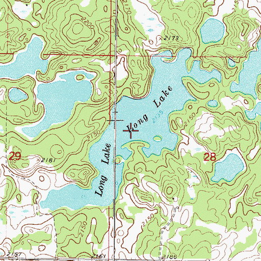Topographic Map of Long Lake, ND