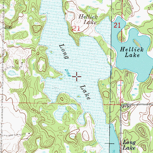 Topographic Map of Long Lake, ND
