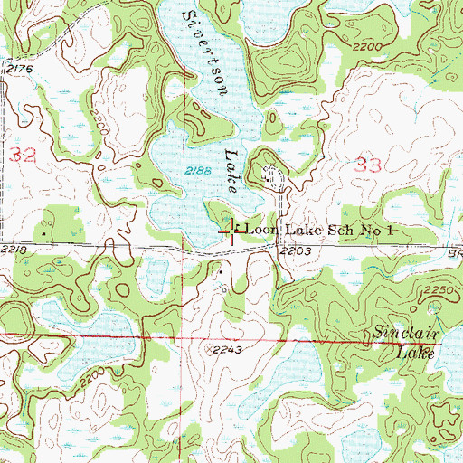 Topographic Map of Loon Lake School Number 1, ND