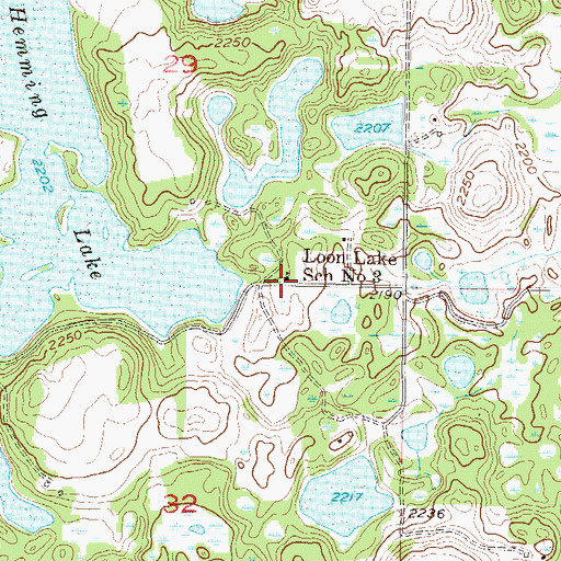 Topographic Map of Loon Lake School Number 3, ND