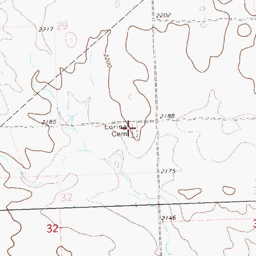 Topographic Map of Loring Cemetery, ND