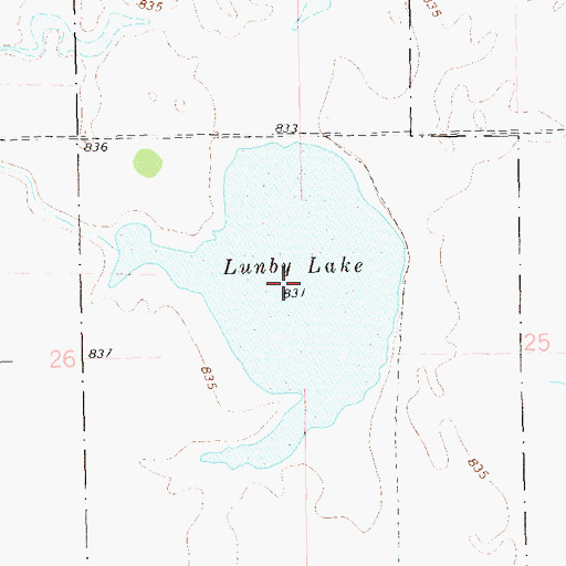 Topographic Map of Lunby Lake, ND