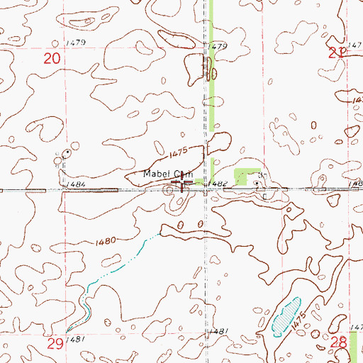 Topographic Map of Mabel Cemetery, ND
