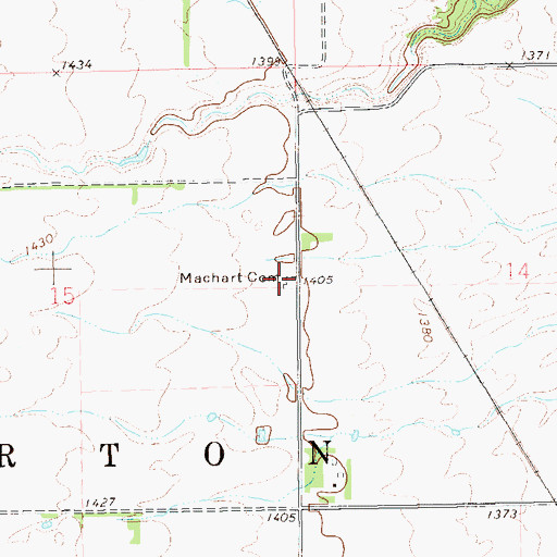 Topographic Map of Machart Cemetery, ND
