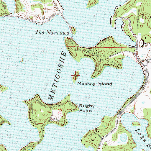 Topographic Map of Mackay Island, ND
