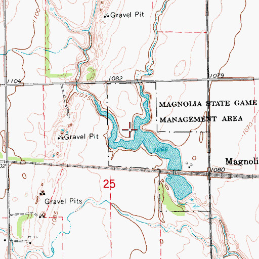Topographic Map of Magnolia State Game Management Area, ND