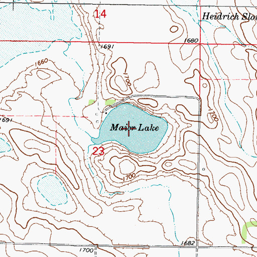 Topographic Map of Maier Lake, ND